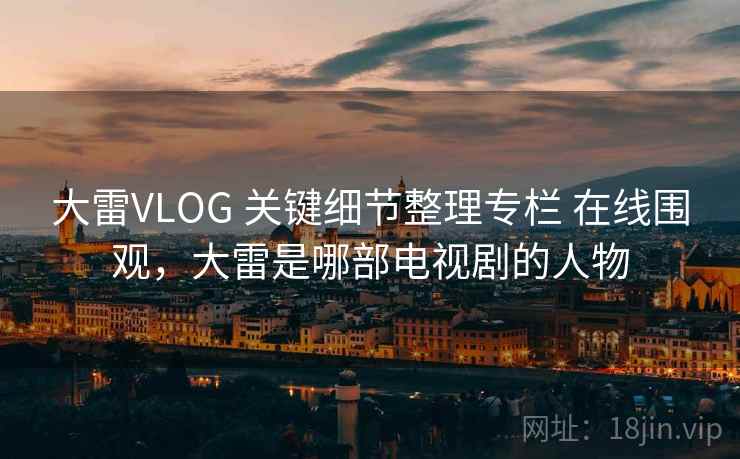 大雷VLOG 关键细节整理专栏 在线围观，大雷是哪部电视剧的人物
